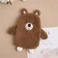 Bouillotte enfant ourson en peluche brune
