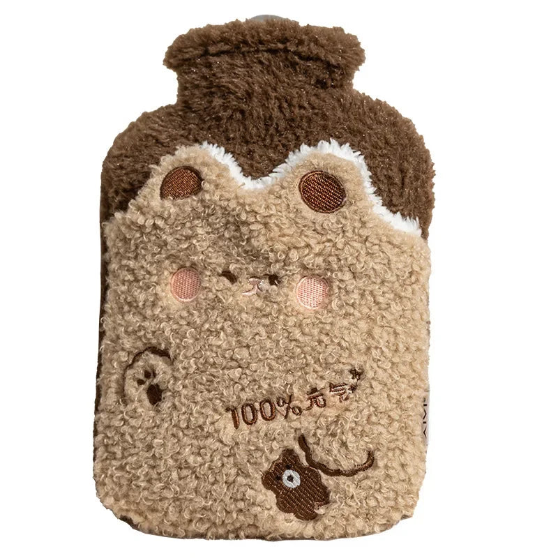 Bouillotte peluche Kawaii ourson caramel, 500 ml ou 1 L