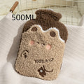 Bouillotte peluche Kawaii ourson en bouclette caramel, 500 ml