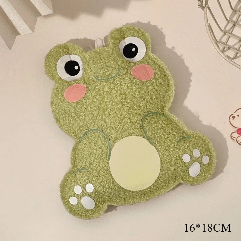 Mini bouillotte chauffe-mains grenouille, 16 × 18 cm