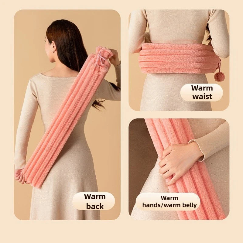 Bouillotte longue douce rose, 55 ou 75 cm