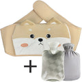 Bouillotte ceinture à motif husky beige, avec sa bouillotte et sa housse