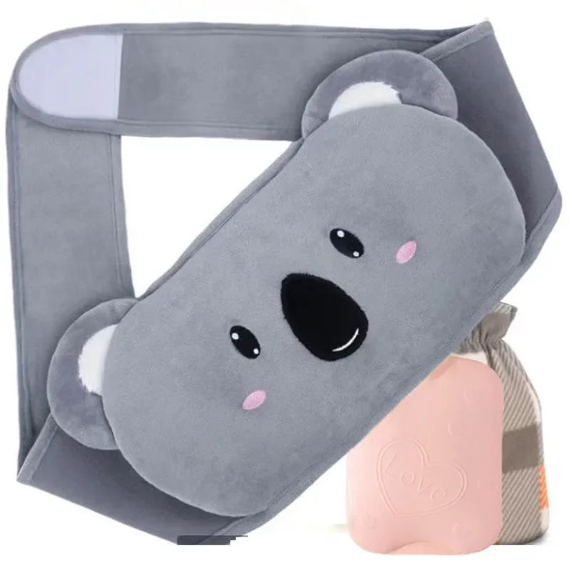 Bouillotte ceinture à motif koala gris, avec sa bouillotte et sa housse