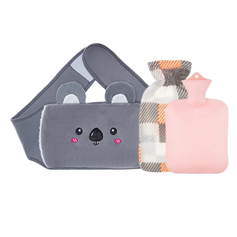 Bouillotte ceinture à motif petit koala gris, avec sa bouillotte et sa housse