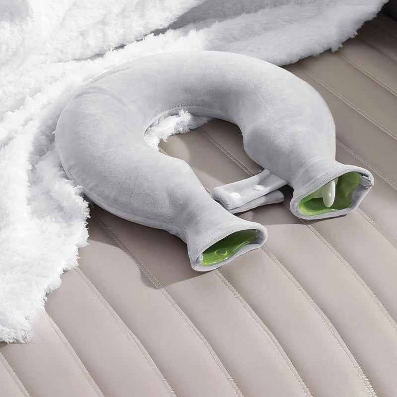 Bouillotte cervicale en U gris