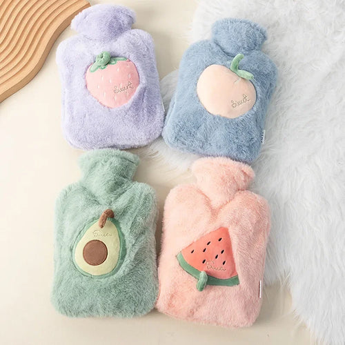Bouillotte peluche pêche, 500 ml