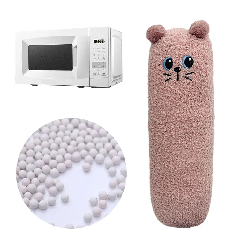 Bouillotte micro-ondes en forme de chat rose, 30 cm