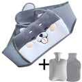 Bouillotte ceinture à motif shiba gris, avec sa bouillotte et sa housse