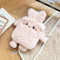 Bouillotte enfant en peluche lapin rose aux longues oreilles, 400 ml