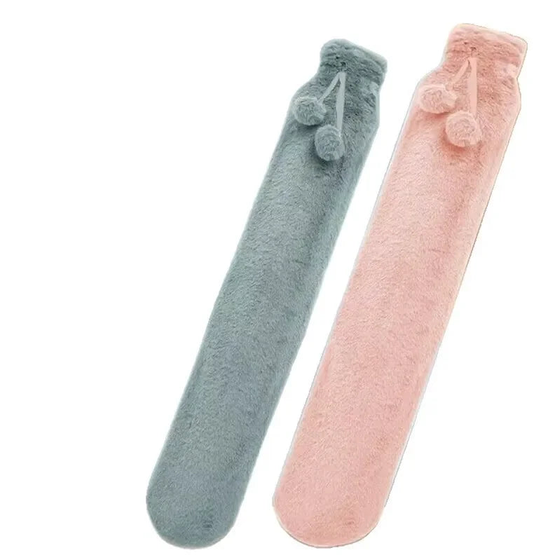 Bouillotte longue douce grise, 55 ou 75 cm