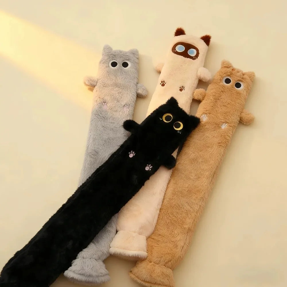 Bouillotte longue peluche chat siamois, 75 cm